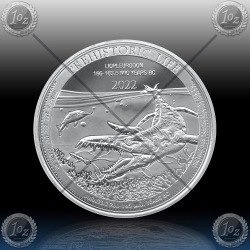 1oz CONGO 20 FRANCS 2022 (PREHISTORIC LIFE / Liopleurodon ) BU